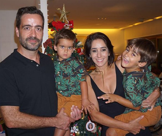 Joaquim Saboia e Antonia Leite Barbosa com os filhos Felipe e Lucas