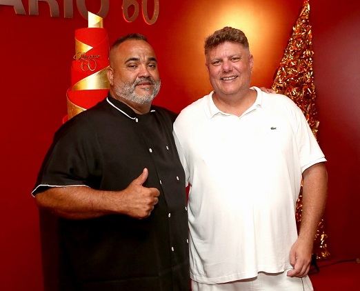 O chef Sergio Faustão e o cerimonialista Leco Biagioni