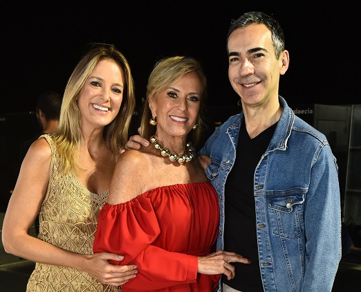 Ticiane Pinheiro, Helô Pinheiro e Cesar Tralli