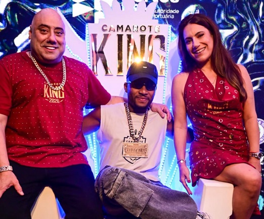 O rapper Orochi com Joãozinho King e Lilian Martins